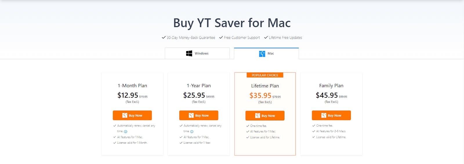 YT saver pricing