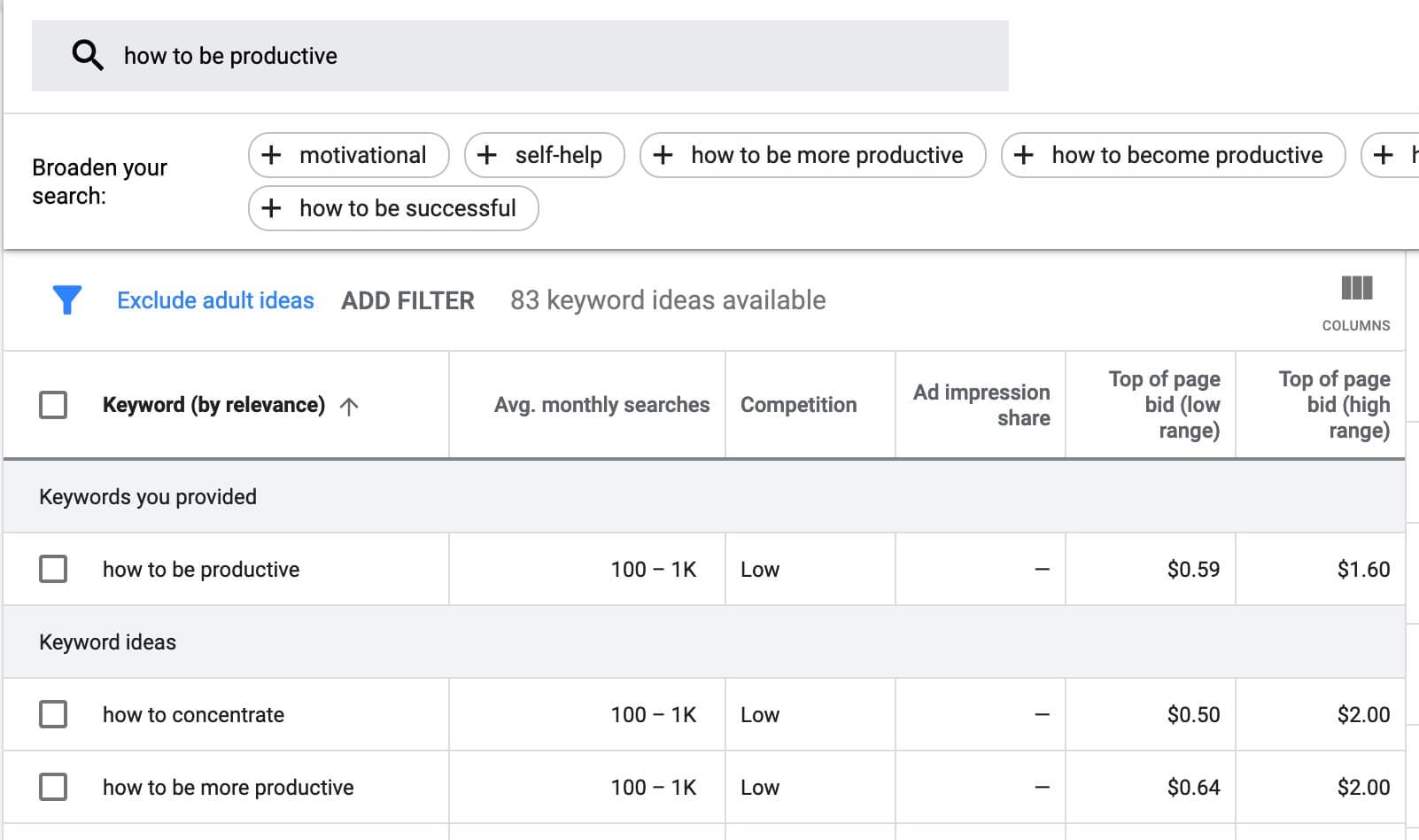 research youtube video keywords with google keyword planner