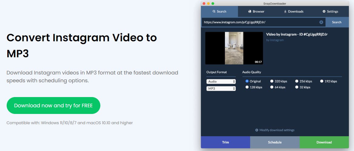 convert Instagram video to mp3