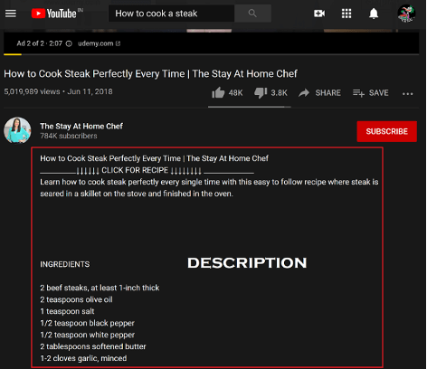 improve youtube video ranking with video descriptions